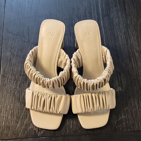 BRAND NEW H&M MULES IMITATION LEATHER OPEN TOE SANDAL - Picture 3 of 16